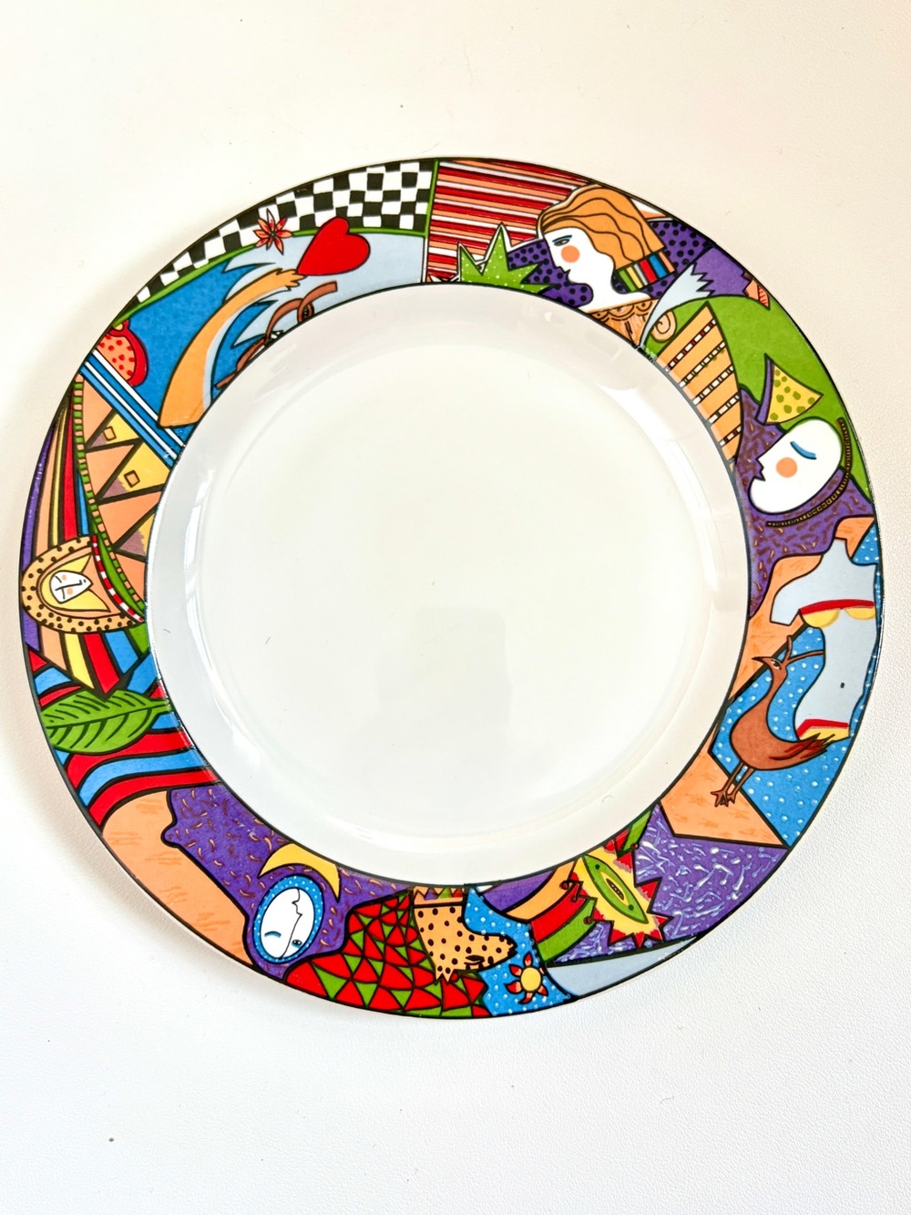 Set of 4: 80s 90s Vitromaster Metropolitan Lunch Plate Memphis Style Postmodern